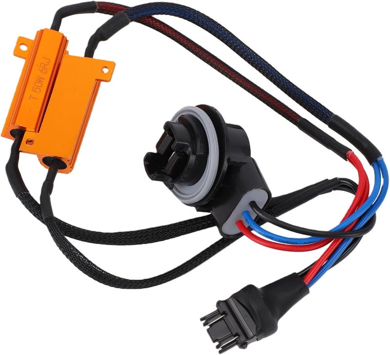 Drfeify 3157 Turn Signal Error Decoding Harness Aluminum Alloy Brake Light Resistor Decoder 50W 6 Ohm Plug and Play Fix Hyper Flash for Sedans and SUVs - Image 4