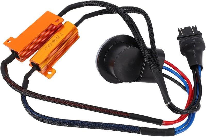 Drfeify 3157 Turn Signal Error Decoding Harness Aluminum Alloy Brake Light Resistor Decoder 50W 6 Ohm Plug and Play Fix Hyper Flash for Sedans and SUVs - Image 2