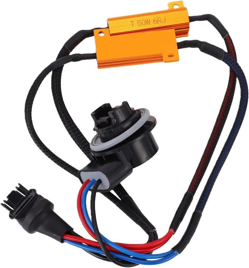Drfeify 3157 Turn Signal Error Decoding Harness Aluminum Alloy Brake Light Resistor Decoder 50W 6 Ohm Plug and Play Fix Hyper Flash for Sedans and SUVs - Image 5
