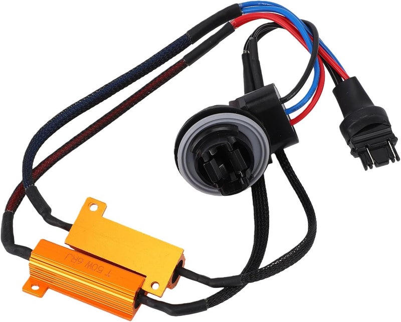 Drfeify 3157 Turn Signal Error Decoding Harness Aluminum Alloy Brake Light Resistor Decoder 50W 6 Ohm Plug and Play Fix Hyper Flash for Sedans and SUVs - Image 3