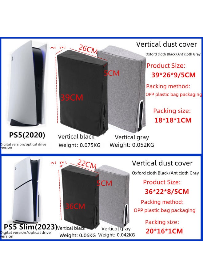 Digital Computer/game Console Protective Case - Transparent Crystal Clear Acrylic Shell Customizable Led Lighting-Product Color:PS5 Vertical Ant Cloth Gray