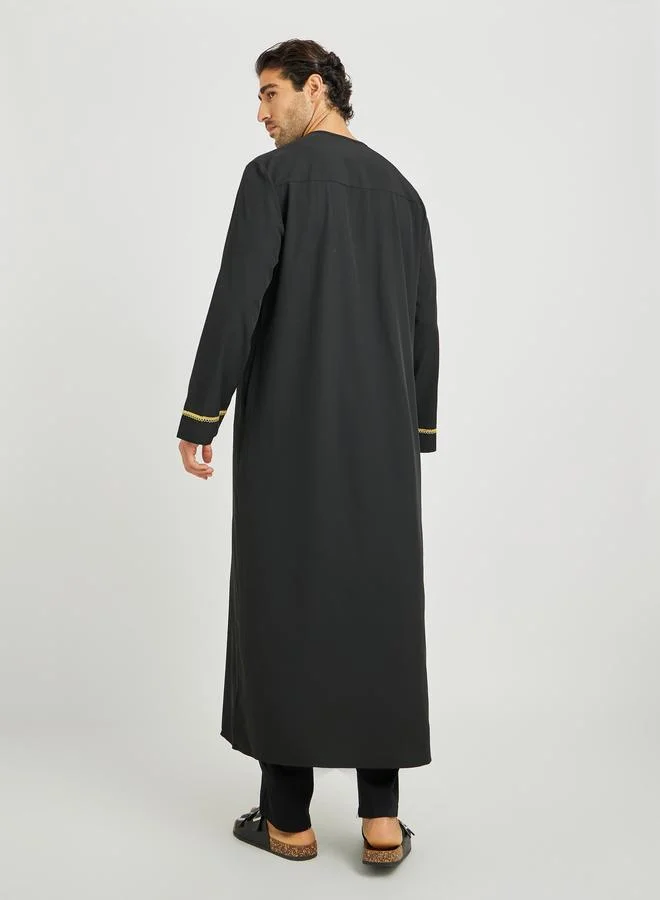 Take Two Take Two Men Lace Detail Long Sleeve Round Neck Thobe