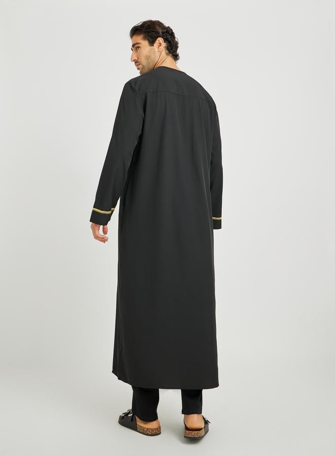 Take Two Take Two Men Lace Detail Long Sleeve Round Neck Thobe  - Image 5