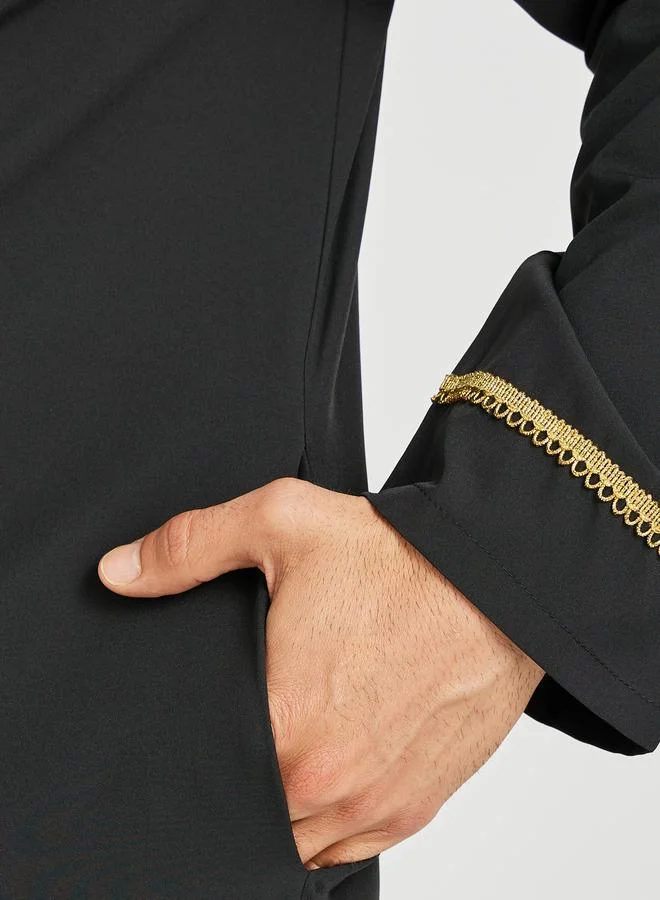 Take Two Take Two Men Lace Detail Long Sleeve Round Neck Thobe