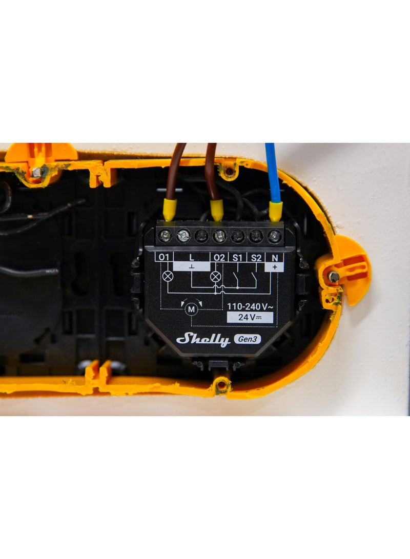 شيلي Shelly 2PM Gen3 WiFi & Bluetooth Smart Relay Switch, 2 Channel 10A with Energy Monitoring, Shutter Control, App Control, Voice Commands Compatible - Image 3