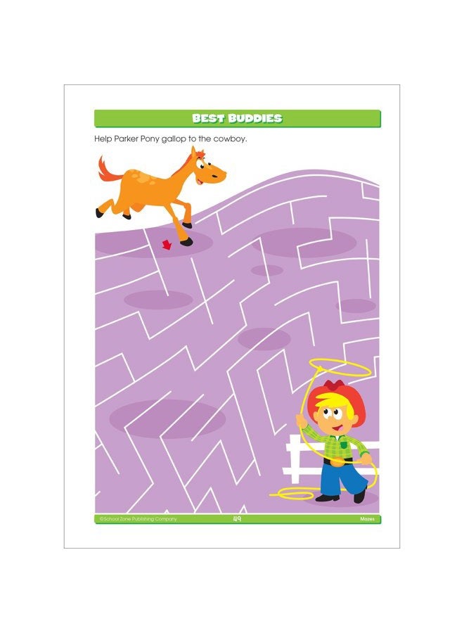 School Zone Mazes Workbook - 64 Pages, Ages 4 to 6, Preschool, Kindergarten, Maze Puzzles, Problem-Solving, and More (School Zone Activity Zone® Workbook Series) (Deluxe Edition 64-Page) - Image 5
