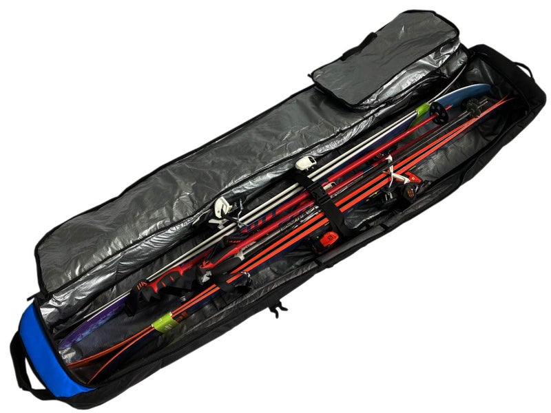Element Equipment Wheeled Padded Ski Bag Ultimate Double - Premium High End Double Roller Travel Bag 195 Grey Ripstop - Image 2