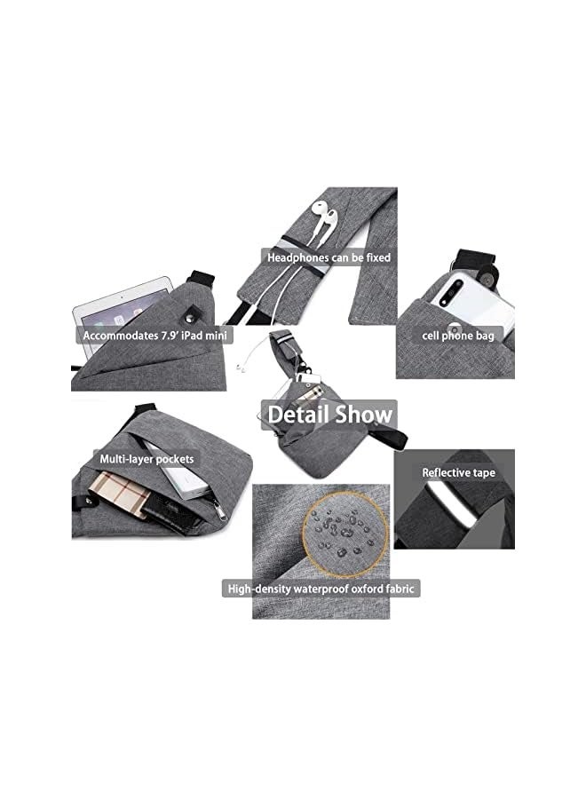 Raxoom Bag, Chest Backpack Casual Daypack Black Shoulder Crossbody Lightweight Anti Theft Outdoor Sport Travel Hiking Bag For Men Women - Image 1