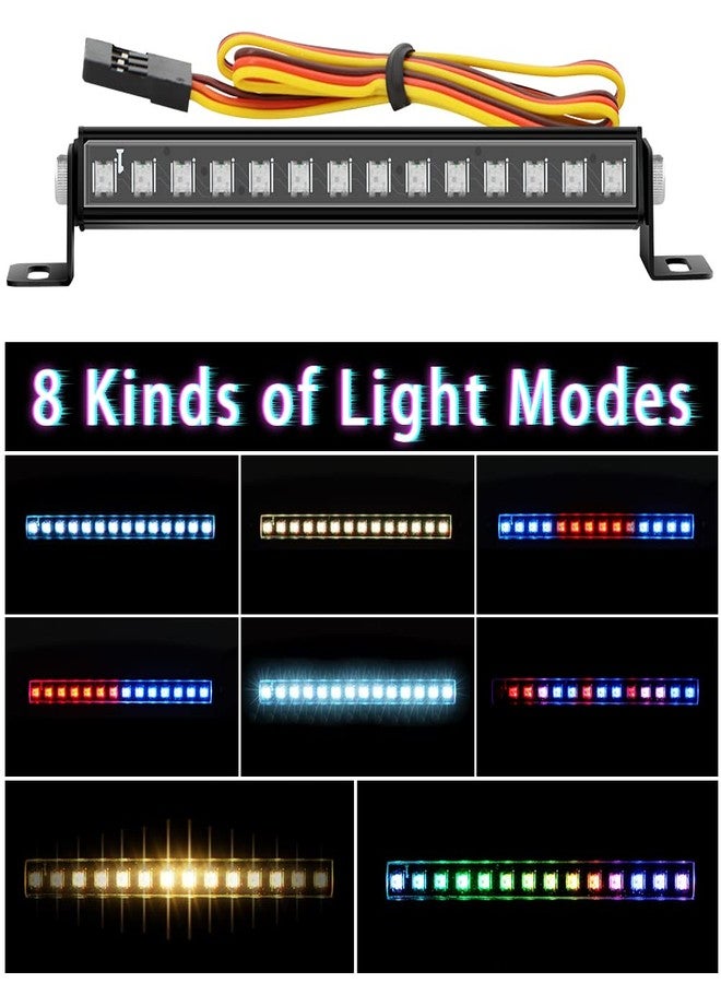EPINON RC Light Bar 8 Light Modes Roof Lamp 56mm for 1/24 AXIAL SCX24 C10 JLU Gladiator Deadbolt Upgrade Parts - Image 2