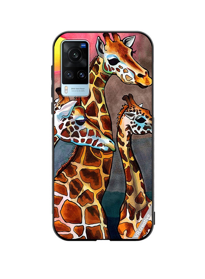 VR CREATIVE Protective Case Cover For Vivo X60 Giraffe Design Multicolour - Image 1