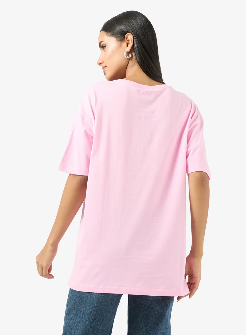 Ginger Cotton Oversize Wellness Graphic T-shirt