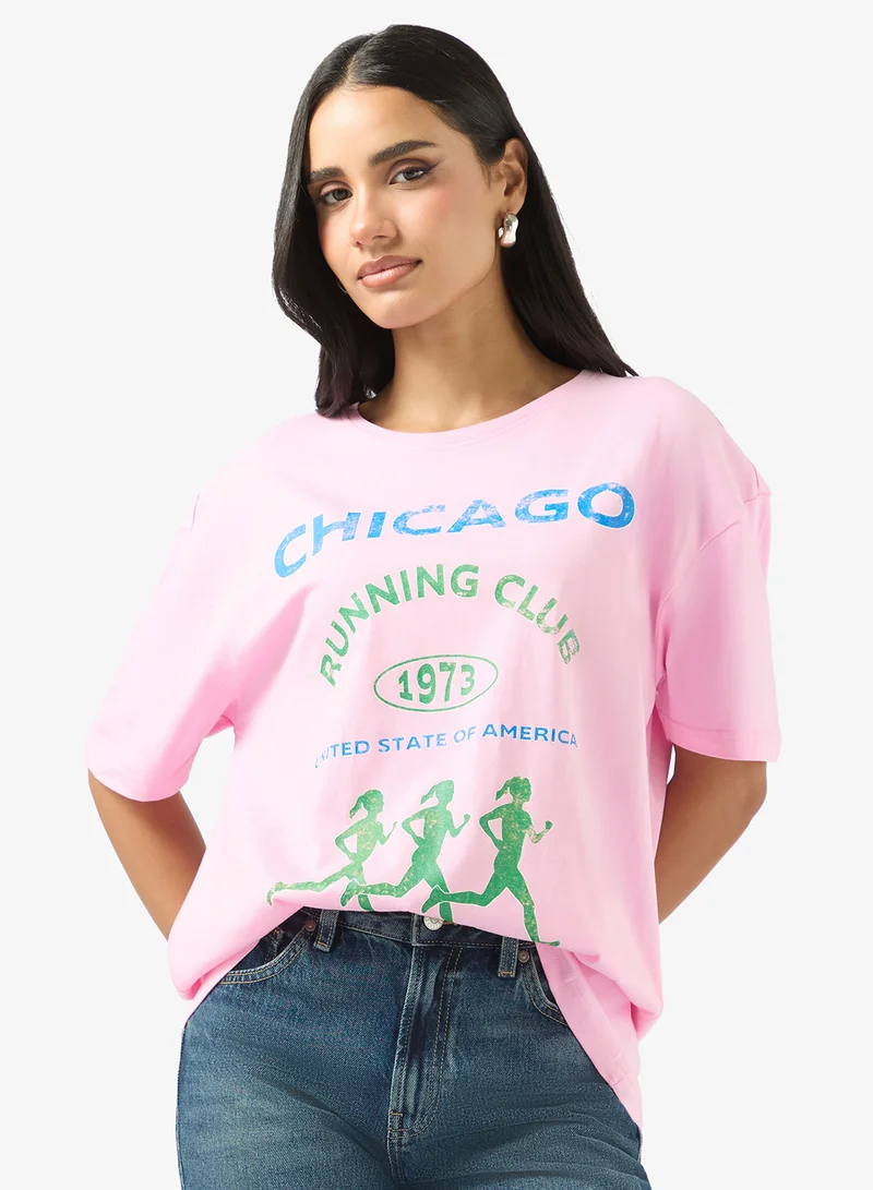 Ginger Cotton Oversize Wellness Graphic T-shirt