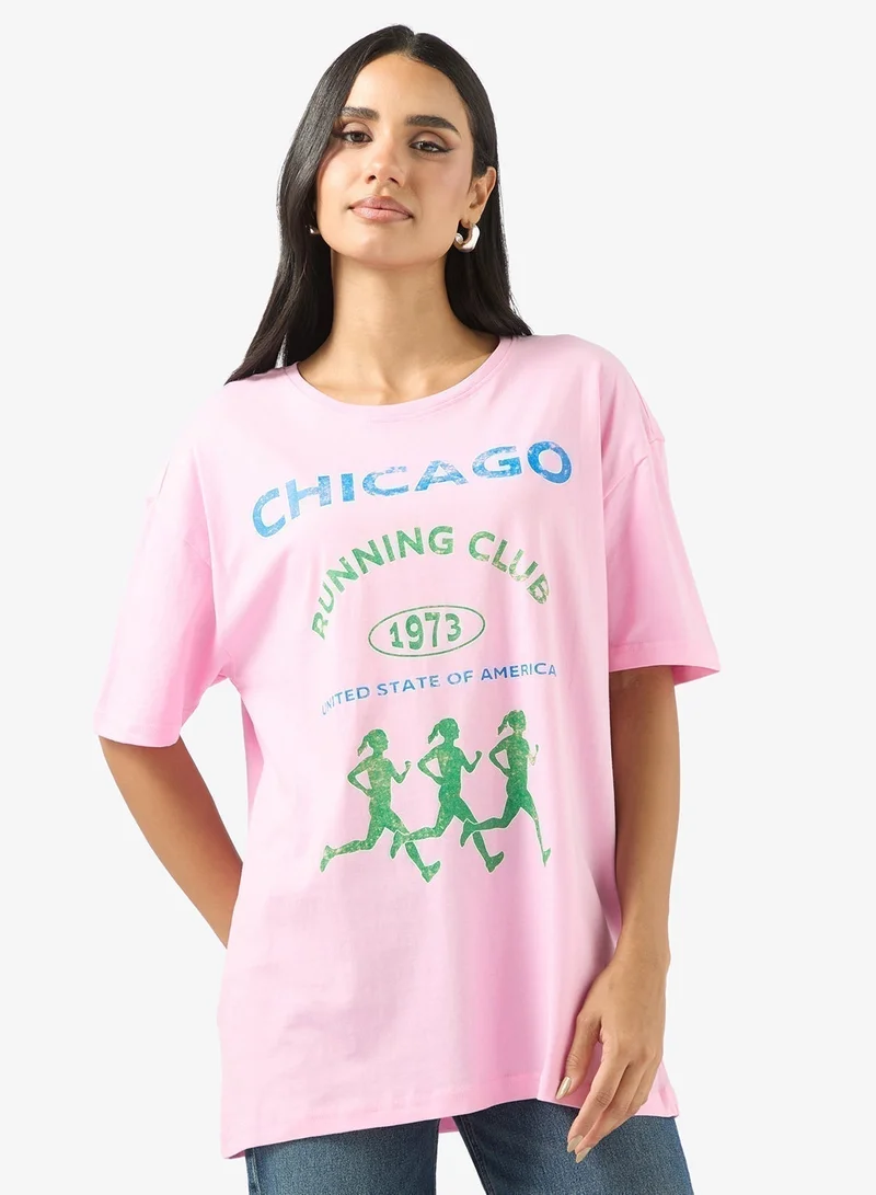 Ginger Cotton Oversize Wellness Graphic T-shirt