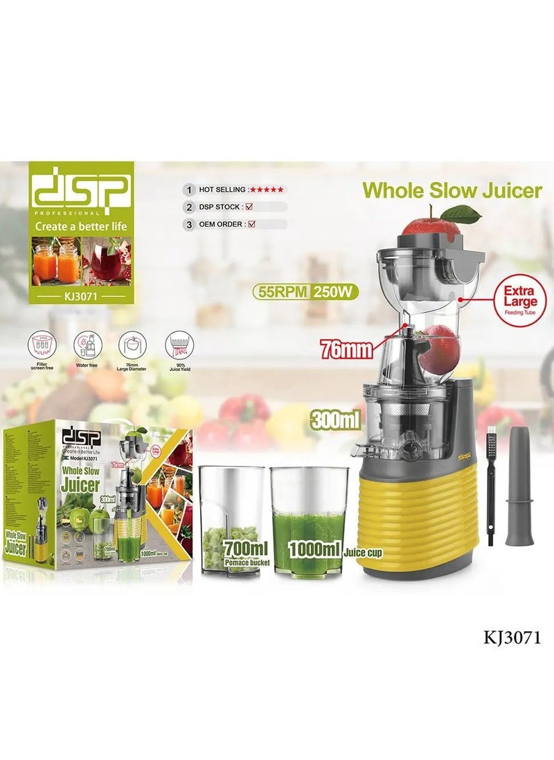 دي اس بي - عصارة فواكه من DSP كاملة مدمجة بقدرة 250 وات مزودة بخزان عصير سعة 300مل موديل KJ3071 - Image 1