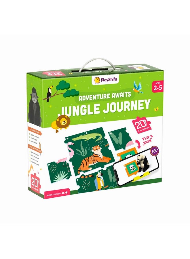 Shifu Play 20 Wild Animals Flashcards for Kids - Boost Problem Solving Skills with 4D Educational Ar-Powered Stem Fun Learning, Interactive Game (2-5 Years, Green) - Image 1