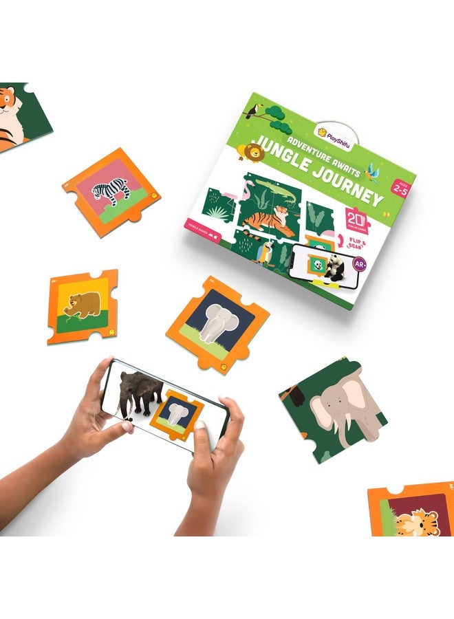 Shifu Play 20 Wild Animals Flashcards for Kids - Boost Problem Solving Skills with 4D Educational Ar-Powered Stem Fun Learning, Interactive Game (2-5 Years, Green) - Image 2