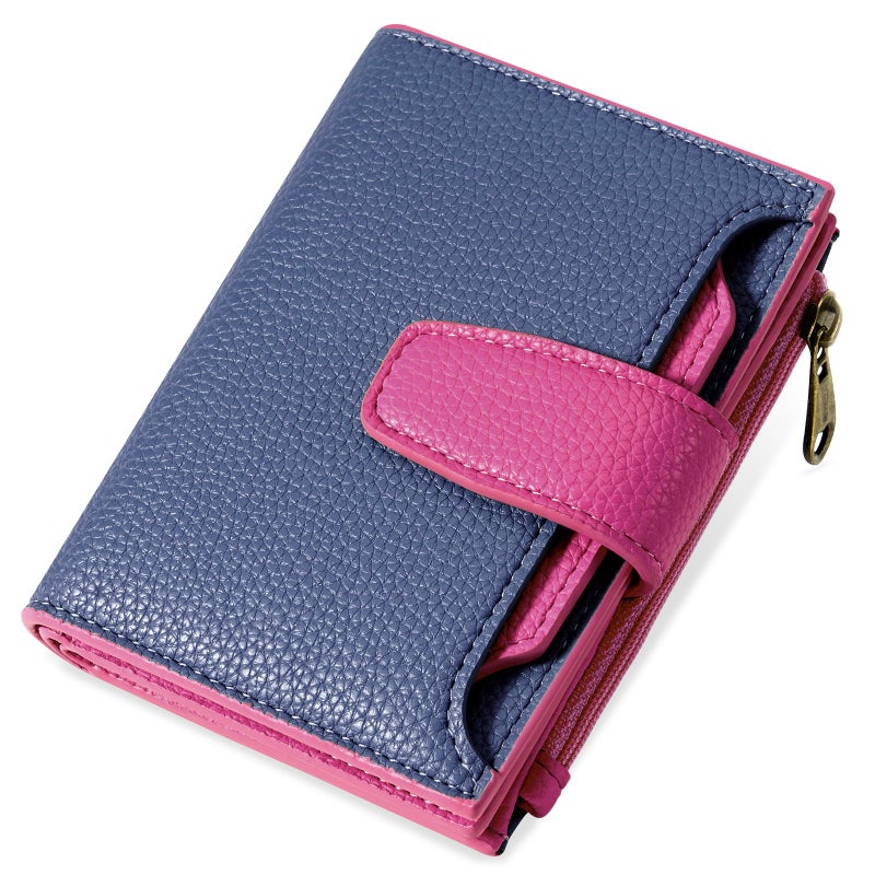 Airkit Small Wallet Women RFID Blocking Soft Leather Bifold Compact Card Holder Wallet for Women with Zipper Coin Pocket 4 ID Window - Image 1