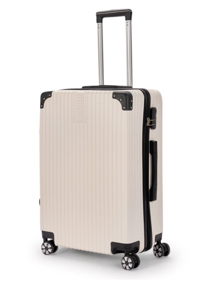 LIMRA Travel Bags 20-Inch Lightweight ABS Carry-On Luggage – 360° Spinner Wheels – Hard Shell Suitcase with Telescopic Handle Beige - Image 1