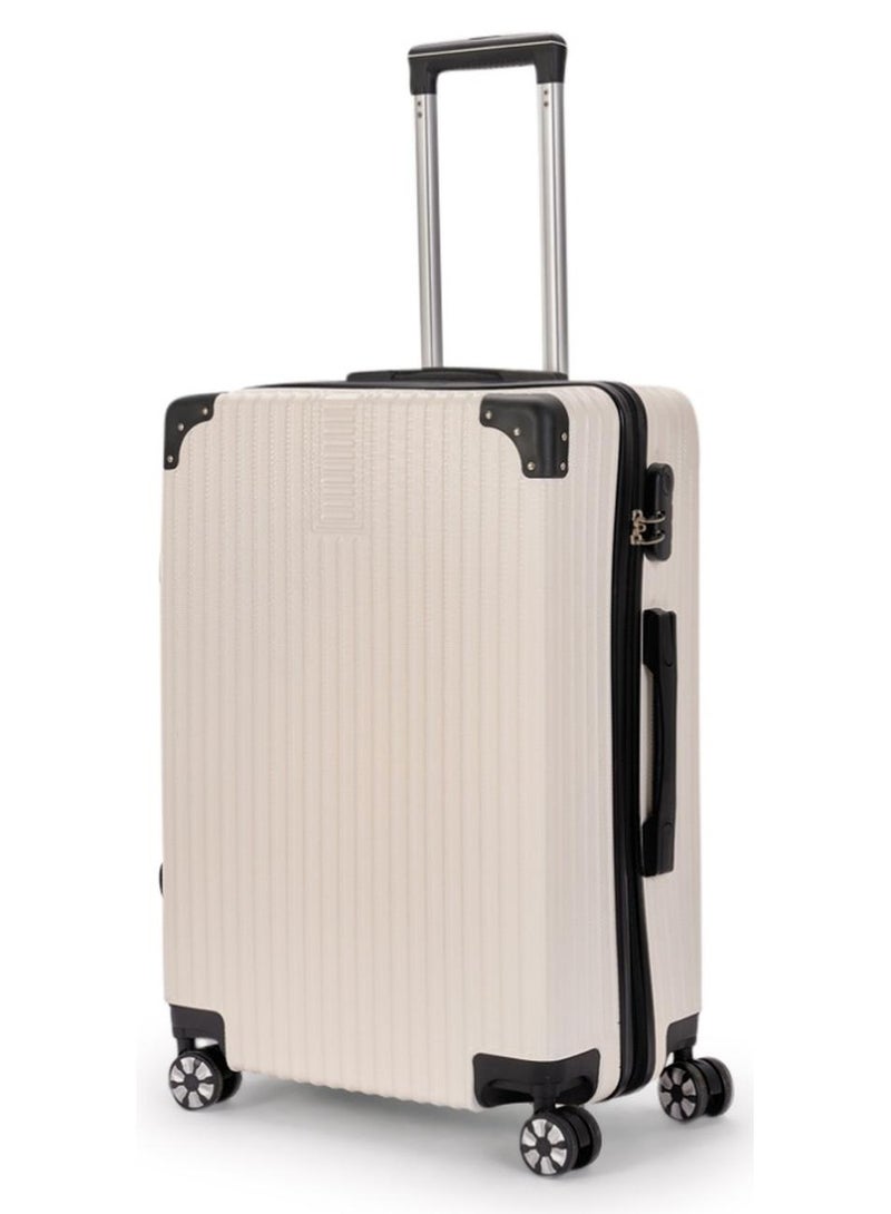 LIMRA Travel Bags 20-Inch Lightweight ABS Carry-On Luggage – 360° Spinner Wheels – Hard Shell Suitcase with Telescopic Handle Beige - Image 1