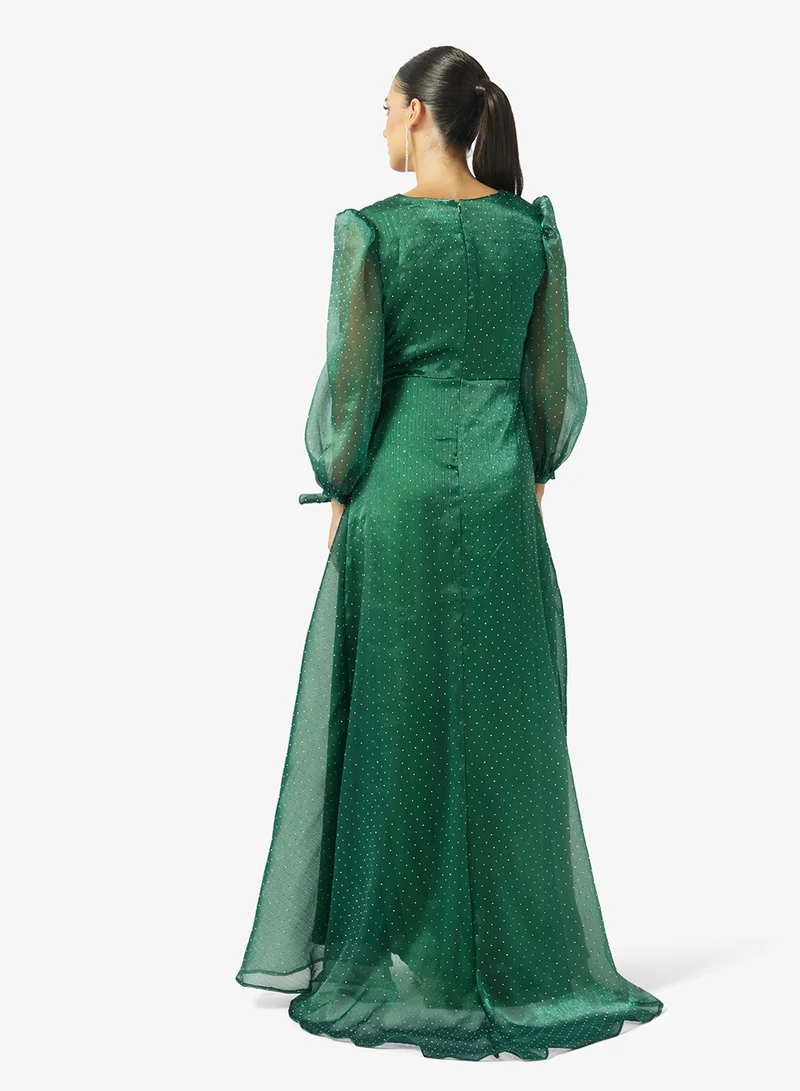 Namshi x  Draped Shimmer Evening Dress for Women | Best Price UAE