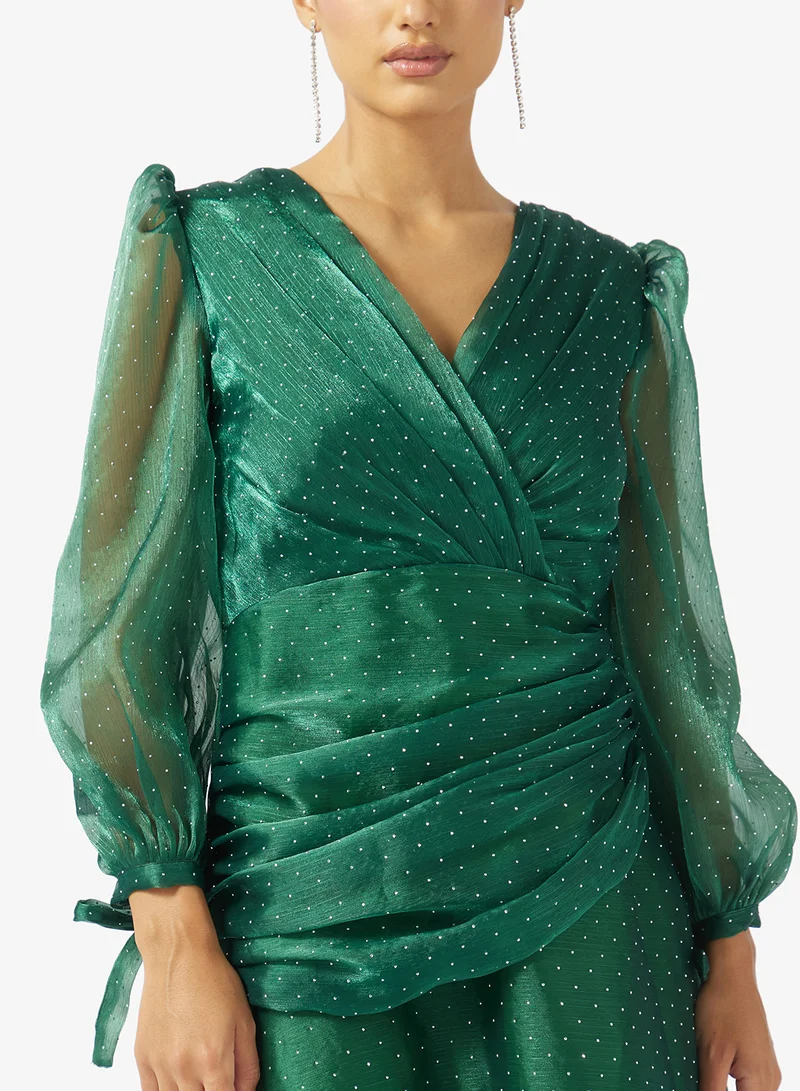 Namshi x  Draped Shimmer Evening Dress for Women | Best Price UAE