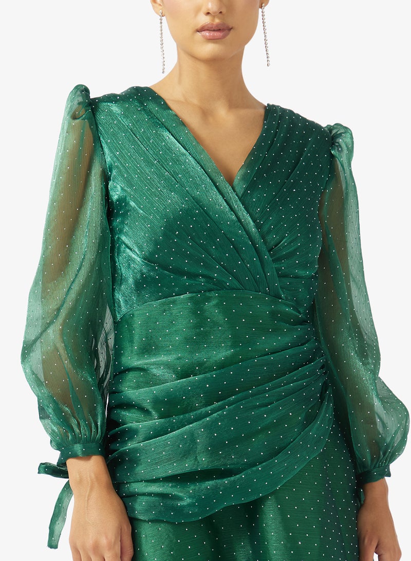 نمشي x فستان سهرة لامع بكسرات - Image 4