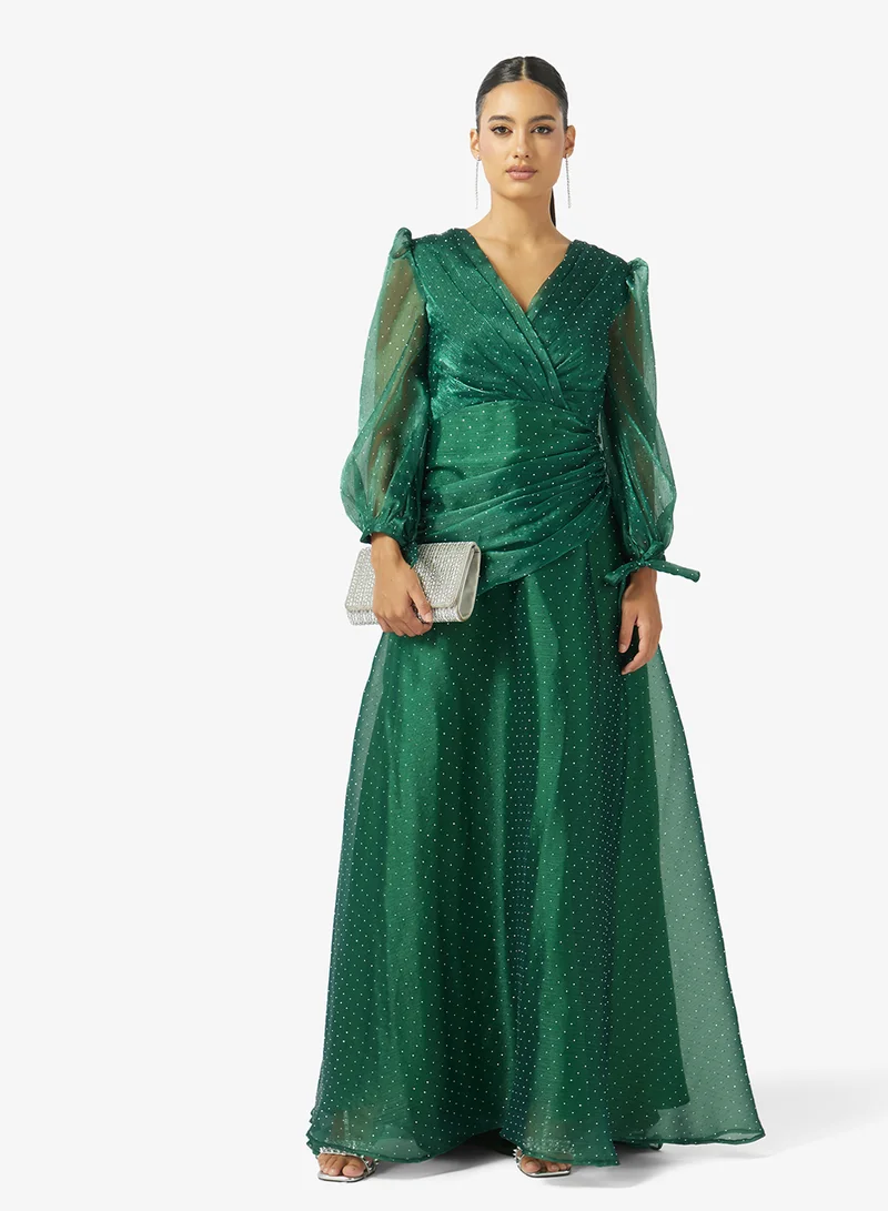 Namshi x  Draped Shimmer Evening Dress for Women | Best Price UAE