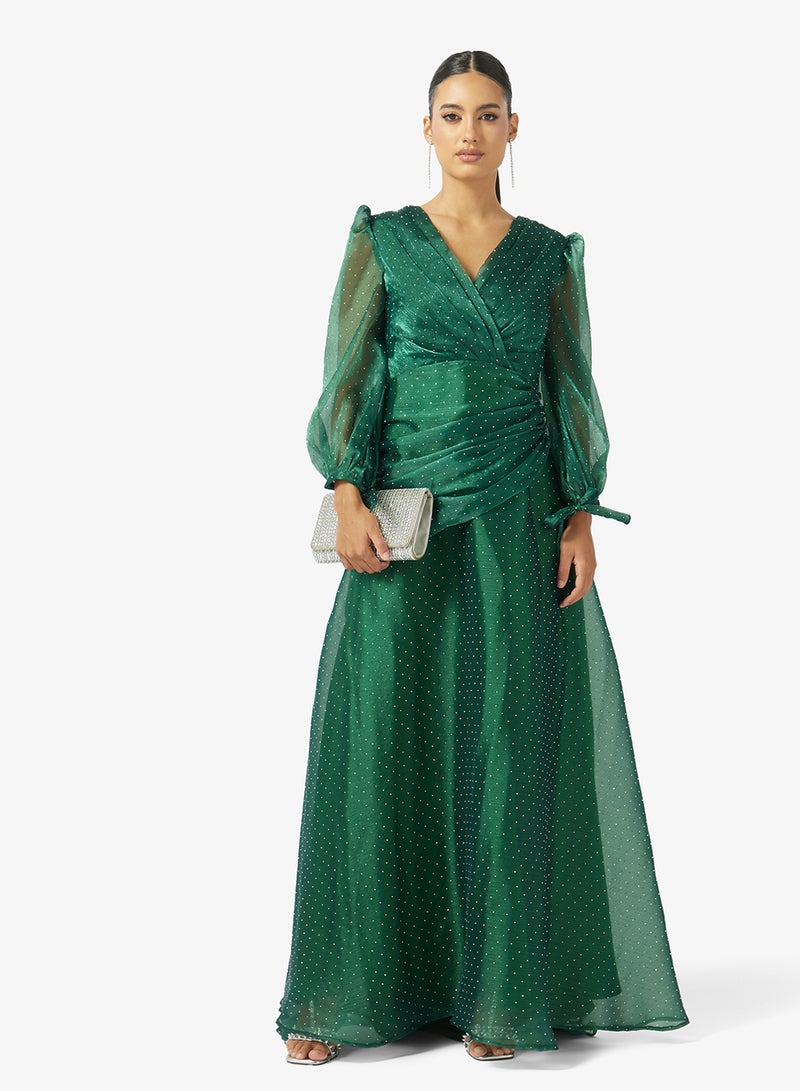 نمشي x فستان سهرة لامع بكسرات - Image 5