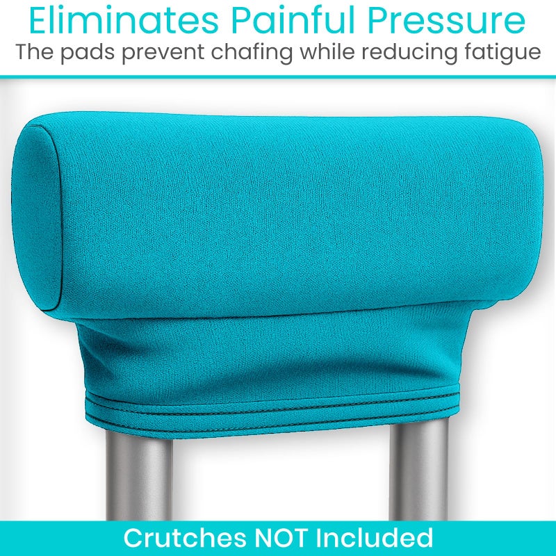 Vive Premium Crutch Pads & Hand Grips - Comfortable, Breathable, Machine Washable Padding - Moisture Wicking & Odor Reducing Pillow Accessory Covers for Adult & Youth Walking Crutches - Image 4