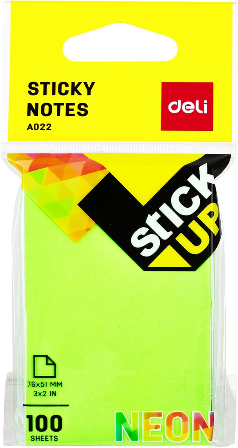 Deli Ea02202 Sticky Notes 100 Sheets, 76×51 Mm Size, Multicolour - Image 1
