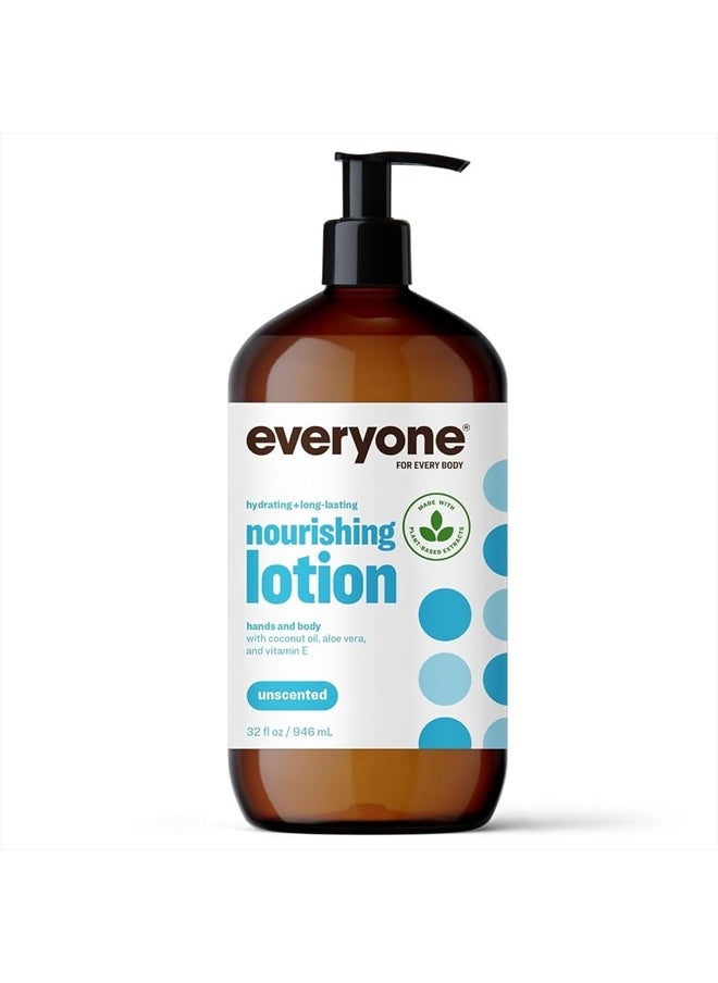 everyone for every body - Everyone Nourishing Hand and Body Lotion, 32 Ounce (Pack of 1), Unscented, Plant-Based Lotion with Pure Essential Oils, Coconut Oil, Aloe Vera and Vitamin E - Image 1