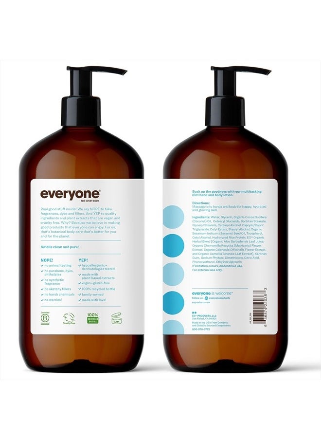 everyone for every body - Everyone Nourishing Hand and Body Lotion, 32 Ounce (Pack of 1), Unscented, Plant-Based Lotion with Pure Essential Oils, Coconut Oil, Aloe Vera and Vitamin E - Image 1
