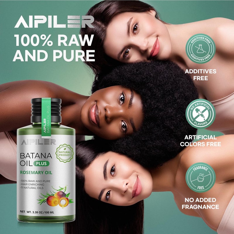 AIPILER Batana Oil for Hair Strenthening: Dr Sebi 100% Pure and Raw Honduras Hair Treatment Oil - Pre or Post Shower Hair care for Curly/Coily/Wavy Hair 3.38 fl oz(Rosemary) - Image 4