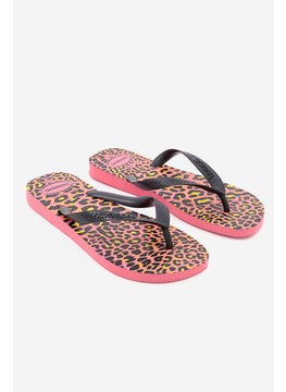 Women Style 2 Top Animal Slip On Flip Flop, Rosa Porcelana