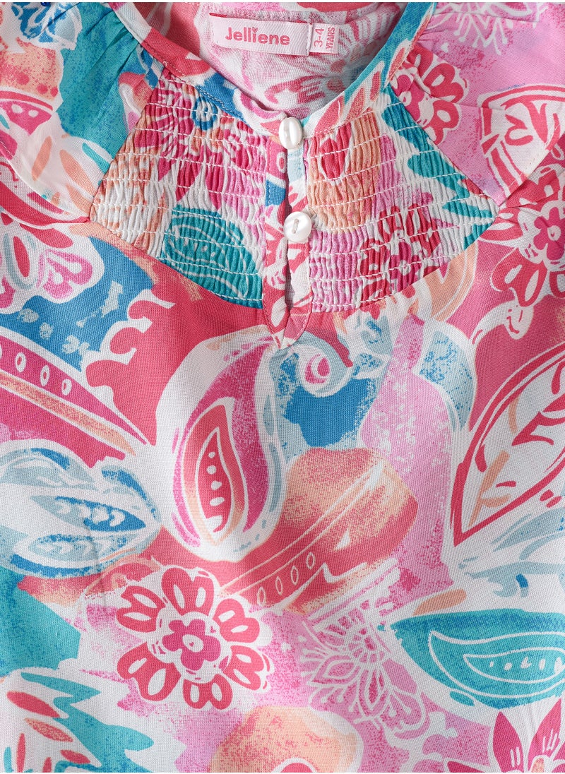 Jelliene Blooming Beauty: Girls' Breezy Blouse Chic Style & Summertime Comfort  - Image 3