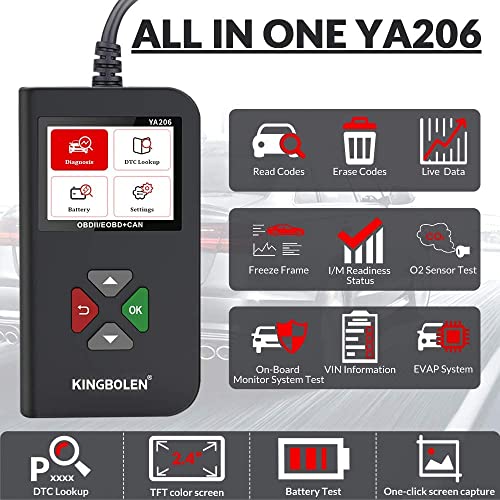 KINGBOLEN OBD2 Scanner,Car Code Reader for Check Engine Light Car Engine Scan Tool with Full OBD2,OBD2 Diagnostic Scan Tool for OBD2 Protocol Vehicles - Image 2