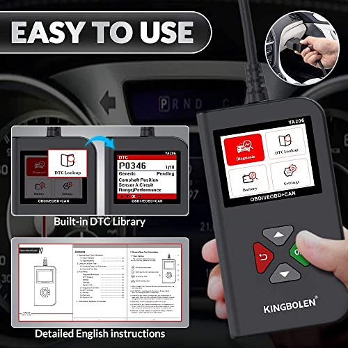 KINGBOLEN OBD2 Scanner,Car Code Reader for Check Engine Light Car Engine Scan Tool with Full OBD2,OBD2 Diagnostic Scan Tool for OBD2 Protocol Vehicles - Image 5