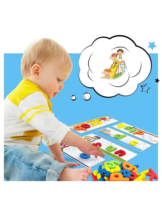 Officygnet Officygnet See & Spell Learning Educational Toys and Gift for 3 4 5 6 Years Old Boys and Girls - Matching Letter Game for Preschool Kids - 80 Pcs of CVC Word Builders for Toddler Learning Activities  - Image 1