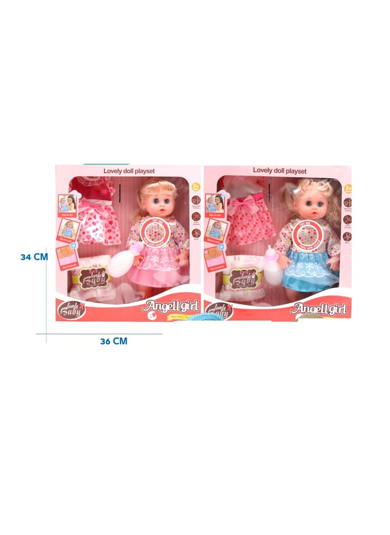 Generic Baby Doll With Accessories 2pcs 