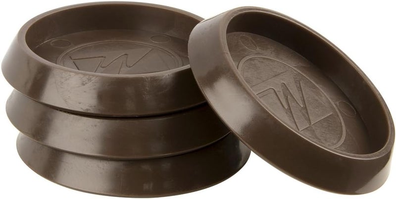 SoftTouch 1 11/16" Round Furniture Caster Cups for Carpet or Durable Hard Floors, Brown, 4 Count - Image 1