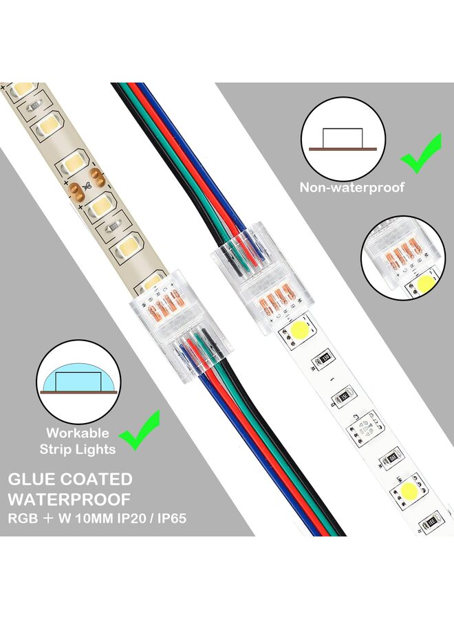 LED Strip Connectors Solderless 10 Pcs Conductor for donation or Non-donation 10mm Wide RGB LED Strip Lights (Size : 5p) - Image 4