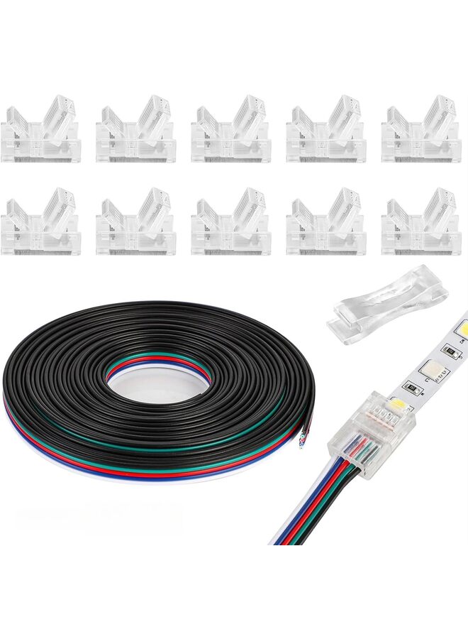 LED Strip Connectors Solderless 10 Pcs Conductor for donation or Non-donation 10mm Wide RGB LED Strip Lights (Size : 5p) - Image 1