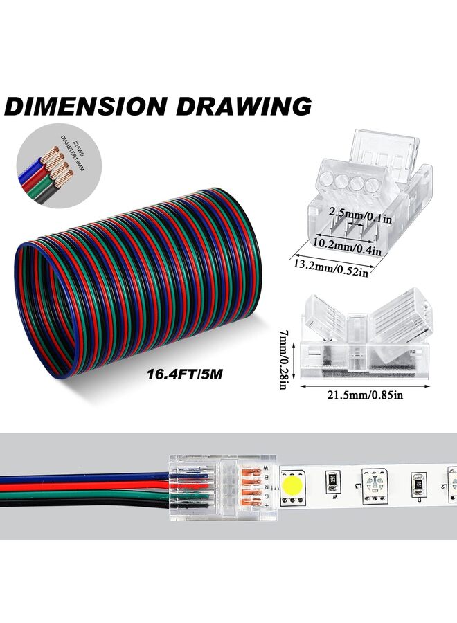 LED Strip Connectors Solderless 10 Pcs Conductor for donation or Non-donation 10mm Wide RGB LED Strip Lights (Size : 5p) - Image 2