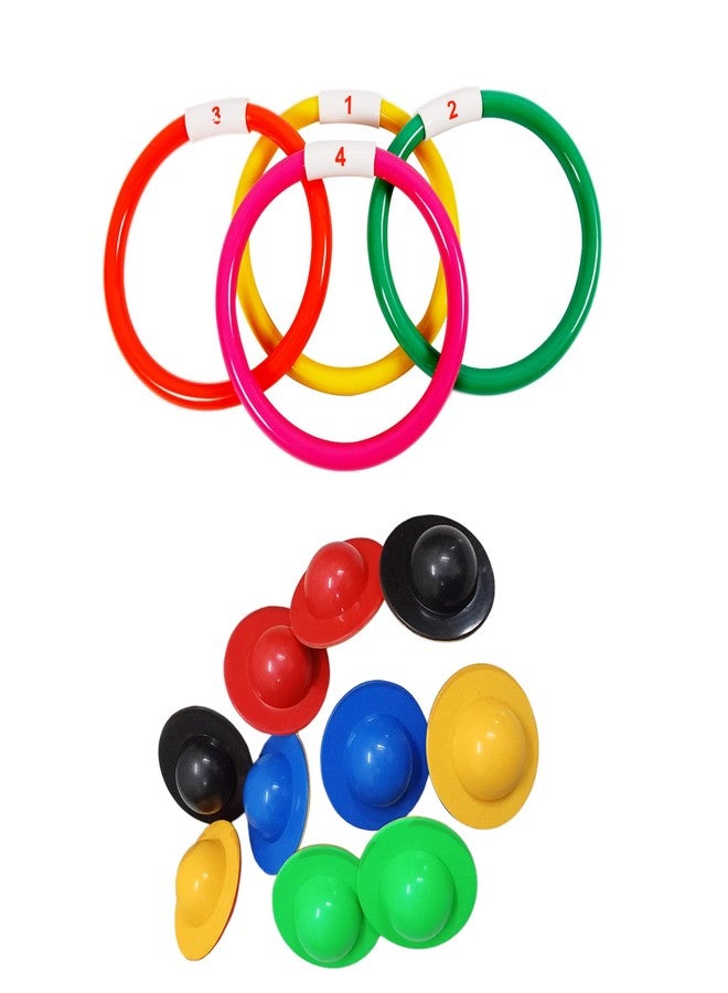 Fitfix® Swimming Toy Set of Floating Egg Flips,Underwater Game Sinker Rings I Diving Toys for Children I Ideal Gift Set - Made in India (Sinker Ring + Egg Flip) Combo Made in India - Image 1