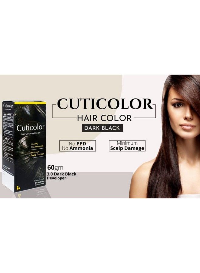 Cuticolor Permanent Hair Color Cream (Black)120Gm - Image 4