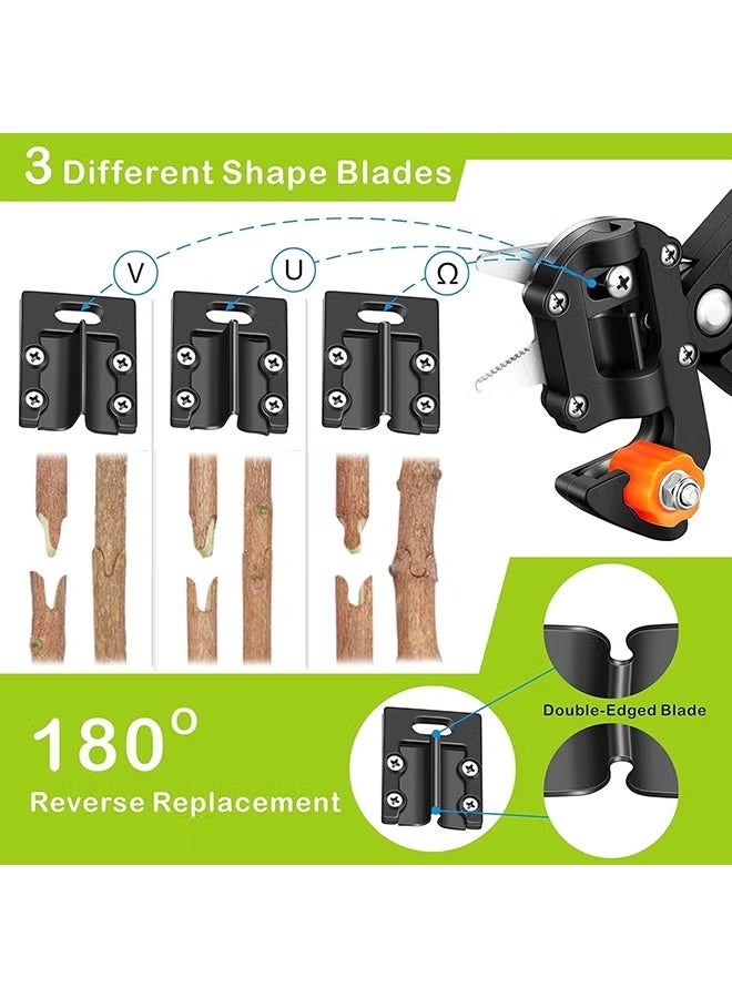 Arabest 2-in-1 Garden Grafting Tools Pruner Kit, V-Graft Omega-Graft and U-Graft, Plant Branch Vine Fruit Tree Cutting Tool Kits Scissors - Image 3