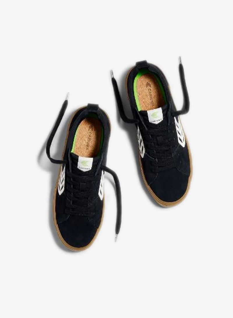 Cariuma  CATIBA PRO Low Gum Black Suede and Canvas Ivory Logo Sneaker  | Best Price UAE