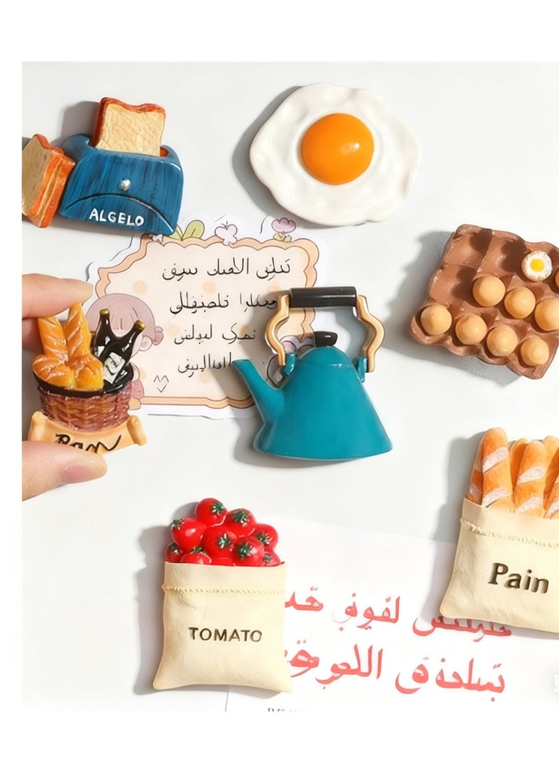 Aknzlmed Fridge Magnets Set，10-Piece 3D Resin Fridge Magnets Set，Lovely Creative Food Shaped Refrigerator Stickers for Home Decoration - Image 2