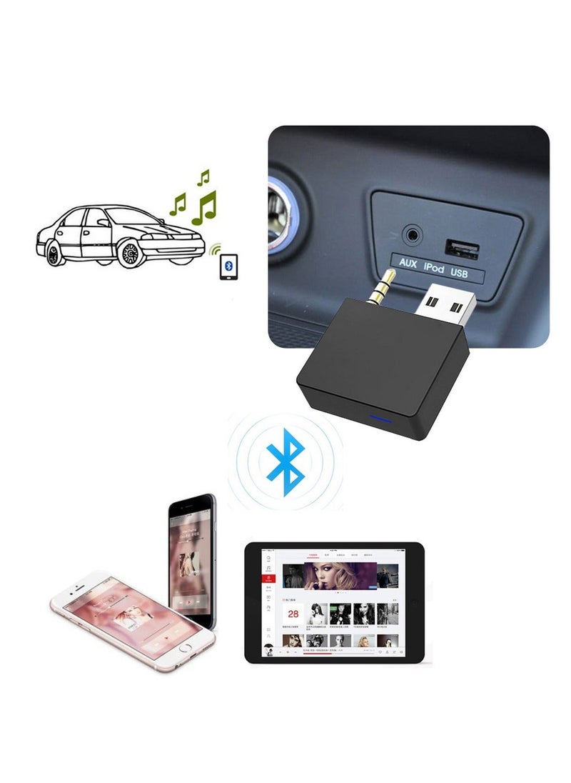 Bluetooth 5.0 Adapter for KIA, AUX Music Audio Transmitter 5.0 Bluetooth Transmitter with 3.5mm Jack Audio Adapter Stereo Jack Bluetooth Transmitter USB iPhone iPad Smartphone Android Phone Car Kit