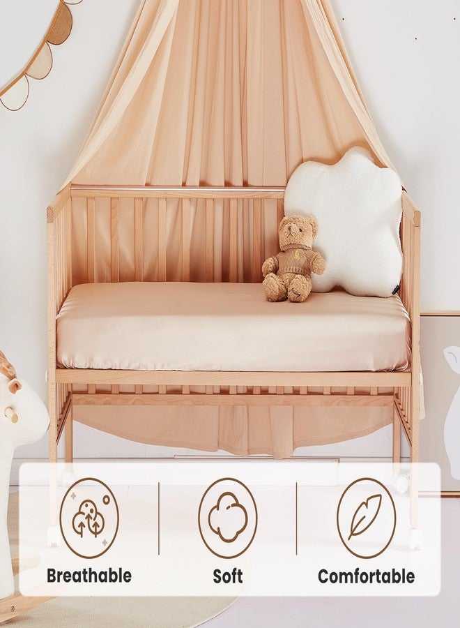 THXSILK Pure Silk Fitted Crib Sheet, Organic Crib Bedding-Ultra Soft, Smooth, 100% Top Grade Mulberry Silk, 28" x 52" x 8" (Champagne#1) - Image 5
